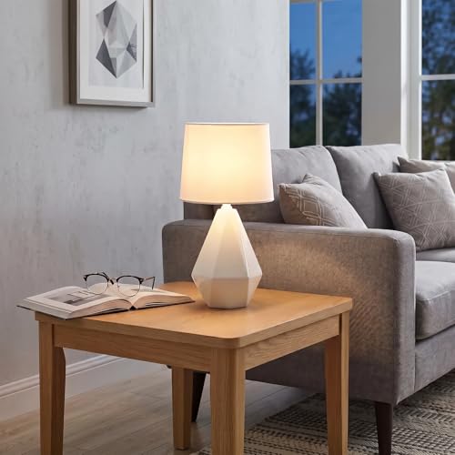 Lámpara de Mesa Cerámica Blanca Moderna Pequeña miniatura 7