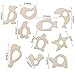 Penta Angel 10Pcs Wood Teething Rings Pain Relief Natural Wood Teething Toys Wooden Teether Animals for Infant Toddler, Turtles Swallows Dolphins Starfish Pigeons Birds Woodpeckers Fish Turtle