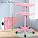 Salon Tray with Wheels,Height Adjustable Hair Color Service Tray for Spa,Tattoo,or Home Use,Pink