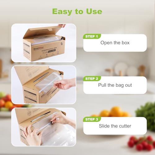 Image of Bonsenkitchen 11 inchx150' Vacuum Sealer Bags with Cutter for Food Storage | Commercial Grade, Meal Prep and Sous Vide Cooking, Puncture Resistant Heavy Duty Design, BPA Free Food Grade Safe Material