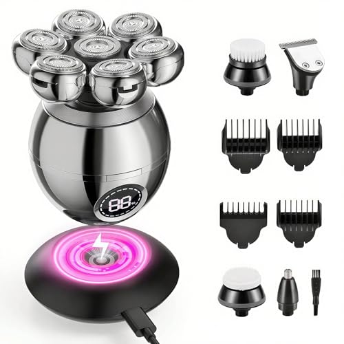Shaver for Women Head Shavers for Men 5 in 1 Grooming Kit with Face Clean Brush Massager Nose Trimmer Rechargeable Wet Dry 7D Floating Electric Razor for Face Leg Body Trimpod 3.0 Women Shaver