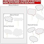 18pcs Blank Photo Booth Props Black Chalkboard Photo Booth Props Frame with Bubble DIY Photo Props for Birthday Wedding Party Supplies（White） - Image 3