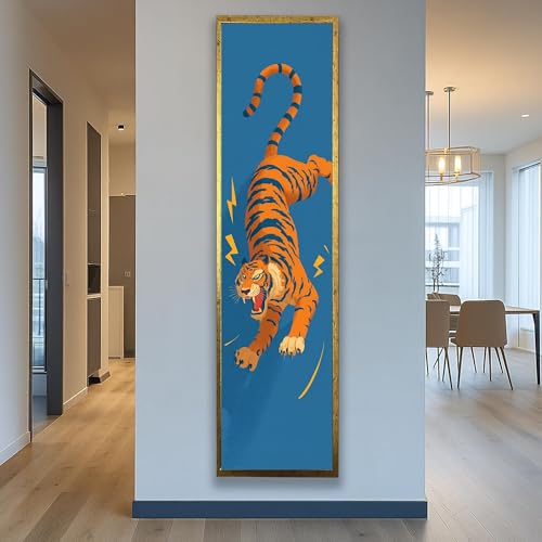 Affiche longue et etroite tigre impression sur toile 65x195cm - 2