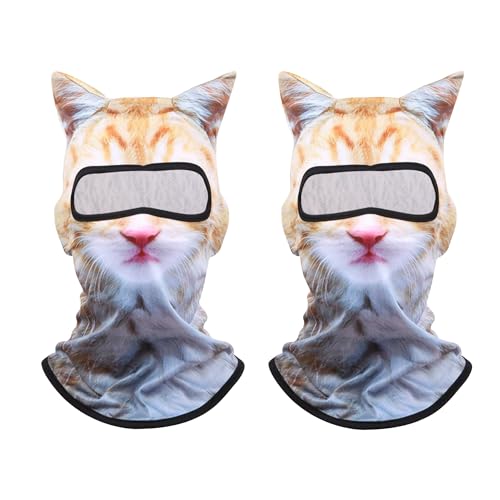 Image of 3D Cat Ski Balaclava Sheisty Face Mask with Ears for Music Festivals Raves Ski Halloween Party Outdoor Activities