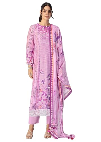 Costume indien pur en mousseline imprimée idéal pour rayonner au bureau en été