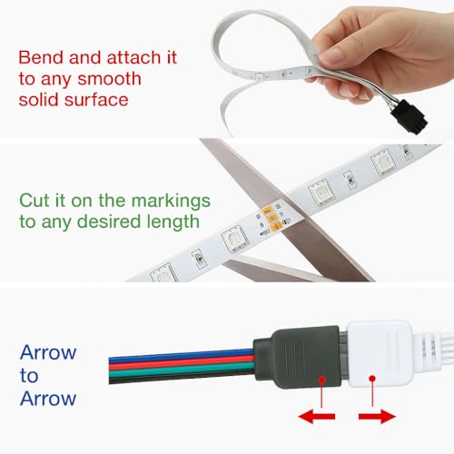 Image of Gesto Copper 5 Meter RGB LED Strip Light With Adaptor,300 Leds 5050 Multicolor Strip With 16-Mode Remote Control & Adhesive,LED Strip For TV,Gaming Setup,Ceiling,Bedroom,Party,Diwali & Home Decoration