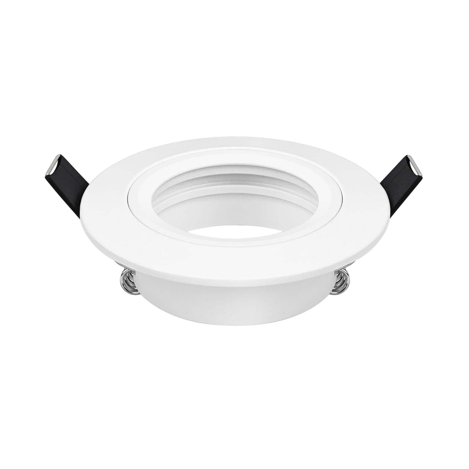 10er Einbaustrahler GU10 Set Aluminium weiß Matt 230V, inkl. GU10 Fassung, Einbaustrahler Rahmen Einbaurahmen Einbauspots für LED Halogen, Rund Decken Spot Einbauleuchten Lochdurchmesser 68mm