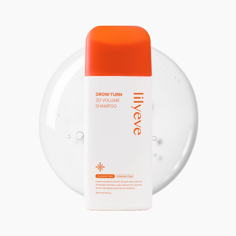 lilyeve GrowTurn 3D Volume Shampoo with Built-in Brush For Thinning Hair Fuller-Looking Volume Hair loss Gentle Scalp Care
