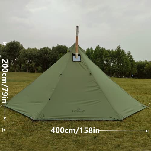 Longeek Tipi Zelt 14 Personen Ultraleicht Outdoor Camping mit Ofen 4 Jahreszeiten Familien