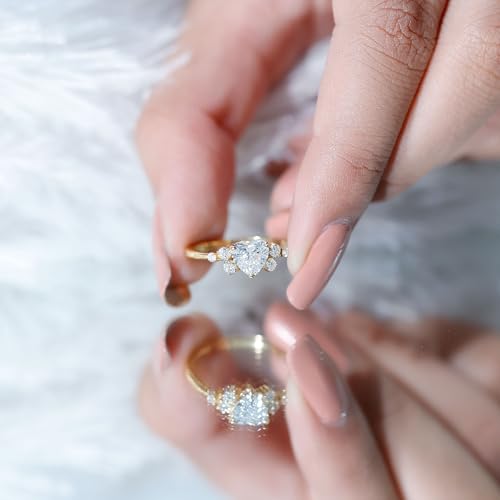 Certified Lab Grown Diamond 6mm Heart Engagement Ring, Ef-Vs Quality, Diamond Designer Ring For Women - With Jewelry Box4