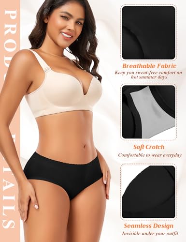 Image of DERCA Butt Lifter Panties Padded Underwear for Women Seamless Booty Pads Hip Enhancer Butt Lifting panty