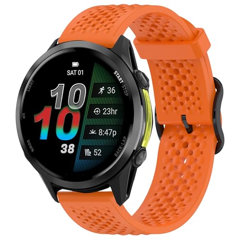 Garmin Forerunner 970�p�o���h�A�N�C�b�N�����[�X�N�C�b�N�����[�X�V���R���o���h�A���^���o�b�N���t���AGarmin Forerunner 970�ɑΉ� (�I�����W�A22mm�T�C�Y�̃o���h)�B