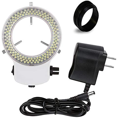Vision Scientific VMLIFR-09W White Adjustable 144 LED Ring Light Illuminator for Stereo Microscope Cover