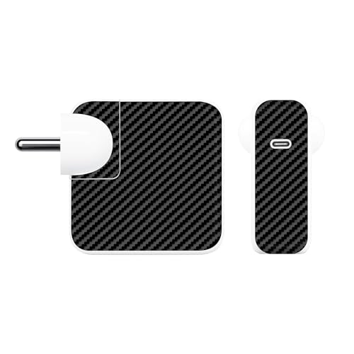 Image of Capes India Protective Adapter Skin Cover Compatible with MacBook Adapter 30W| Not a Case | Vinyl Skin Sticker (Carbon Fibre Black)