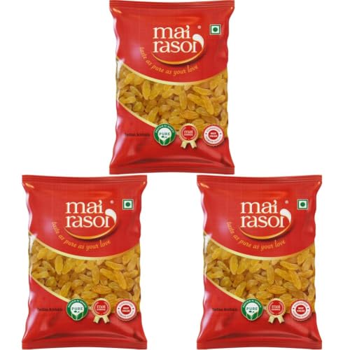 Image of MAI RASOI Regular Indian Raisins, Pouch of Kishmish 500g (Pack of 3)