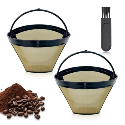 Goldtonfilter Kaffee Dauerfilter, Tasse Edelstahl Kaffee Filter Mesh Korb Waschbar Kaffeefilter mit...