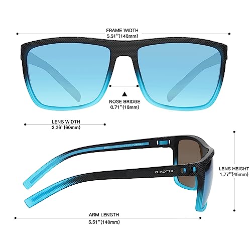 Image of ZENOTTIC Polarized Sunglasses for Men Lightweight TR90 Frame UV400 Protection Square Sun Glasses