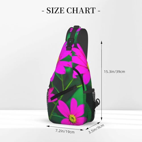Flower Leaves Purple Red Flower 1 Stylish Men'S Messenger Bag - Durable Polyester, Huge Capacity & Adjustable Strap3