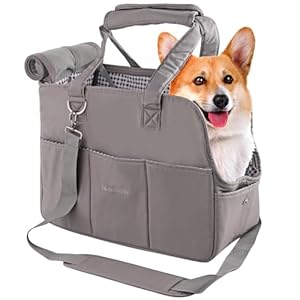 Maxetodo Transportín Perro Gato con Correa Ajustable, Bolso Gato Transportín Perros Ventilado con Placa de Soporte Extraíble para Avión Tren 17.0 x 7.5 x 12.0 Inch (L)