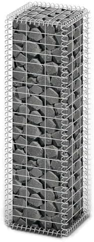 vidaXL Gabion Basket with Lids - Galvanised Wire Retaining Wall Structure for Home and Business Landscape - Large - Sturdy - Durable - 100cm x 30cm