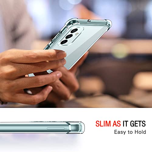 Image of Lustree Back Cover Transparent Case Compatible with Samsung Galaxy F23 5G | Clear + TPU Case with 4 Corner Air Cushion Protection & Camera Protection | Slim& Stylus Cover
