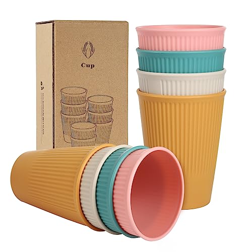 Yongheng Bicchieri plastica rigida lavabili,Bicchieri plastica Set da 8, Bicchieri Infrangibili Bicchieri di Cola Lavabili in Lavastoviglie Senza BPA per Adulti e Bambini,4 Colori