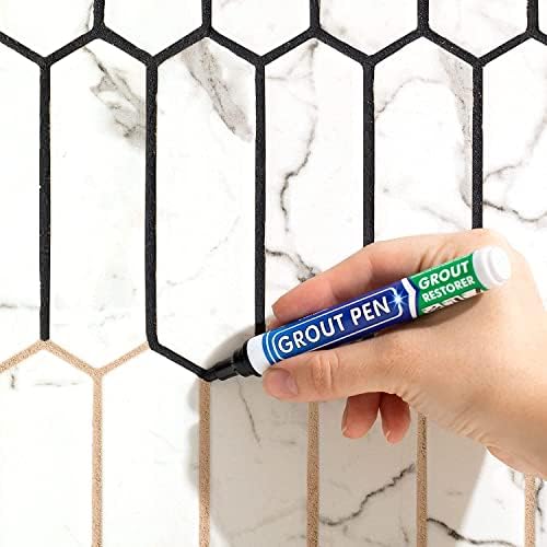 Twin Pack (BLACK) Grout Pen - Designed for restoring tile grout in bathrooms & kitchens