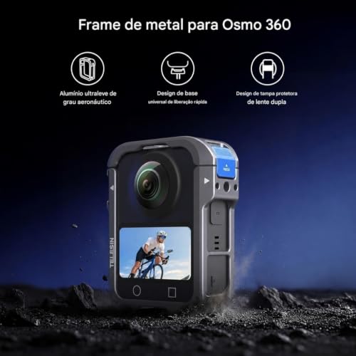 Image of TELESIN Aluminum Alloy Protective Frame Case for DJI Osmo 360 with Cold Shoe Mount Magnetic Quick-Release Mount 1 /4-inch Threaded Interface with Silicone Protective Len Case for Camera Accessories