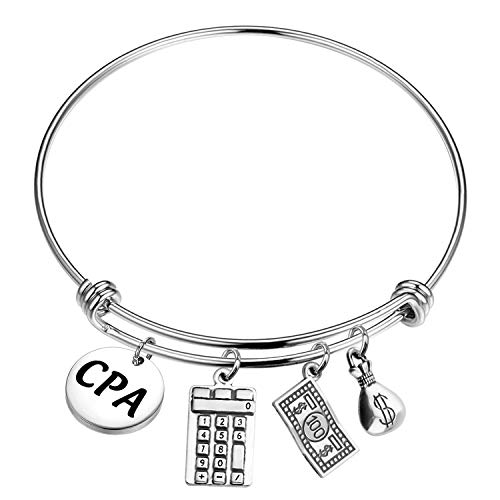 MYOSPARK CPA Accountant Bracelet Calculator Charm Bracelet Accounting Jewelry CPA Graduation Gift