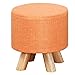 CHEWYNP con Pierna Taburete para los pies Taburete para Cambiar Zapatos de Lino Taburete para los pies Pequeño Taburete para Descanso Taburetes para los pies Redondo Taburetes para la Sala