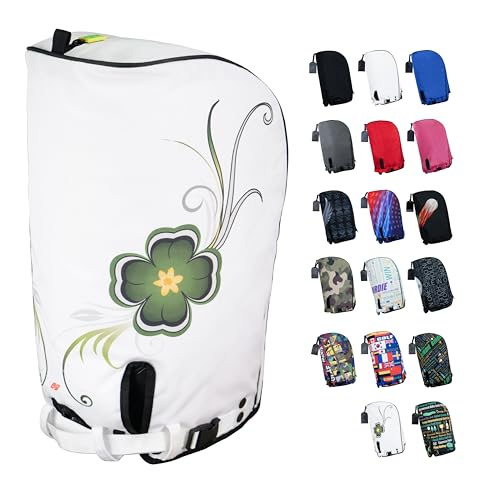 SANDIAN Lucky Clover Golf Bag Rain Hood Cover for Standard Size Waterproof 1260D Oxford Polyester 12x20 Inches 0.25 Inch Padded Protection PU Coated Two Sided Zipper Adjustable Fasteners