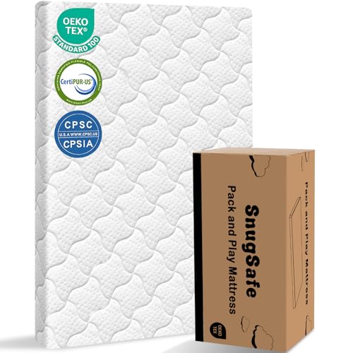Image of Breathable Pack and Play Mattress Pad (38 inchx26 inchx1.5 inch), Waterproof Pack n Play Mattress Pad with Anti-Slip Bottom, Portable Playard Mattress with Carry Bag, 1.5 inch Thick