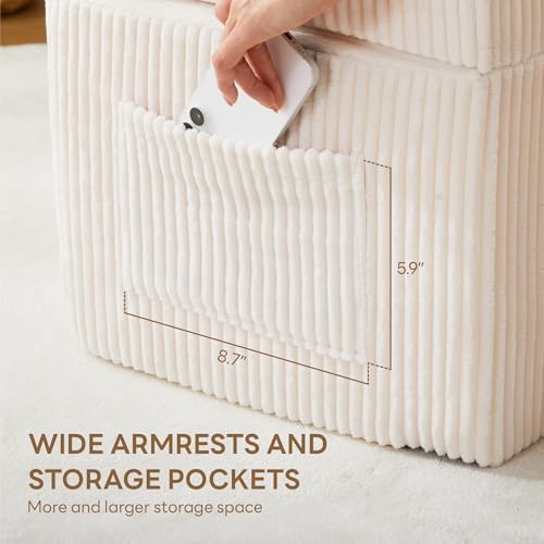 LIKIMIO Folding Sofa Bed, 3-in-1 Convertible Sleeper Sofa Bed with Armrest, Fold Out Floor Couch, Folding Couch for Living Room, Dorm, Home Office, Guest Room, Apartment, Beige