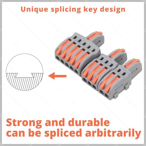 72 pcs lever nut wireconnectors 1 in 12345 out compact lever splicing wire connectors kit 28-12 awg splicing connector splitter