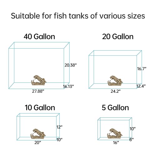 Image of Dinosaur Skull Aquarium Decor - Ideal for Fish Tank Decorations, Terrarium Decor, Aquarium Ornaments, and Bearded Dragon & Gecko Tank Accessories, Gift for Reptile & Fish Lovers