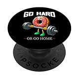 Go Hard Or Go Home Donut Halterofilia Fitness Gym PopSockets PopGrip Adhesivo
