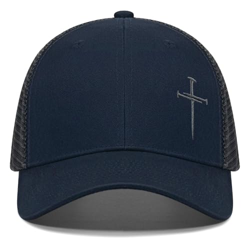 Image of Christian Hats for Men Women,Jesus 3 Nail Cross Hat Christian Religious Gifts for Birthday /Christmas
