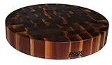 John Boos Block WAL-CCB183-R Classic Collection Walnut Wood End Grain Round Chopping Block, 18 Inches Round x 3 Inches