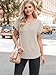 Cuptacc Tshirt Damen Basic Damen Tops Sommer V Ausschnitt Oberteil Kurzarm Elegantes T-Shirt Leicht Top Aprikose L 42-44