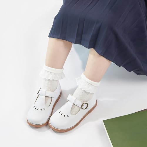 Image of GINFIVE Toddler Girls Dress Shoes Little Kids Flats School Mary Janes Shoes