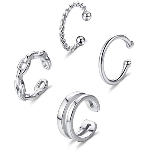 Milacolato Cuff Earrings 925 Sterling Silver Ear Cuff Earrings 18K Gold Plated Handmade Non-Piercing Helix Cartilage Jewelry Minimalist Cuff Earrings for Women