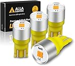 Alla Lighting 4x Newest T10 Wedge 168 194 LED Bulbs Amber Yellow Extremely Super Bright W5W 2825 175 158 194NA 194A Replacement 12V 1616 SMD Car Side Marker/Interior Map Trunk Dome Lights