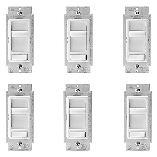 Image of Leviton R62-06674-P0W SureSlide Universal Incandescent Dimmer White (6 Pack)