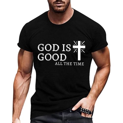 Camiseta Informal de Manga Corta para Hombre, Estampado de poliéster Tejido de Punto con Ligero Estiramiento, Corte Regular, Estilo