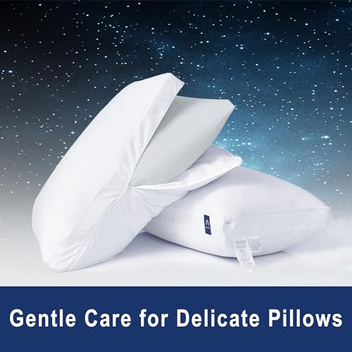 Image of ACCURATEX Fluffy King Pillow Cover, Revive Old Flat Pillows, Cotton | 100% cotton shell filled with down alternative. L-shaped zipper pillow protector is removable & machine washable
