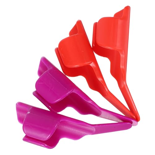 VILLCASE 4pcs Plastic Fingerthing Thread Controller Pusher for Sewing Accurate Plastic Sewing Tool Red Purple