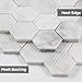 Diflart Marble Mosaic Tile, White Bianco Orion, 2 Inch Hexagon, Honed, Marble Backsplash Tiles for Kitchen Bathroom Wall Floor, Pack of 5 Sheets