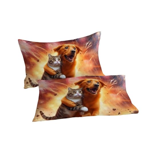 Housse de couette double 200x200cm microfibre animaux avec 2 taies d'oreiller pour filles