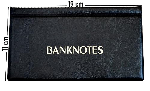 SAMMLERALBUM FÜR BANKNOTEN HINWEISE Banknotenalbum mit 20 Seiten 8x17cm (Schwarz)