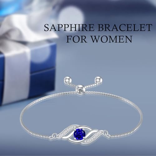 925 Sterling Silver Birthstone Bracelet for Women Dainty Infinity Bracelet Fine Jewelry Birthday Christmas Gifts for Her Mom Wife3